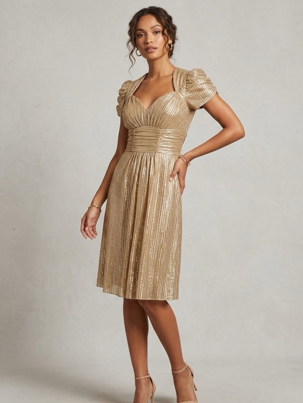 Vintage Betsey Johnson New York metallic striped dress